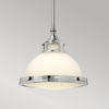 Wisząca lampa retro Amelia HK-AMELIA-P-S-CM metalowa chrom biały