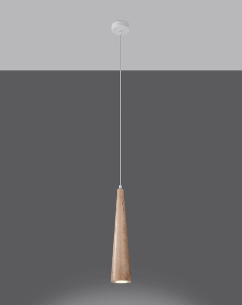 Skandynawska lampa wisząca Sula SL.1100 Sollux stożek drewniany