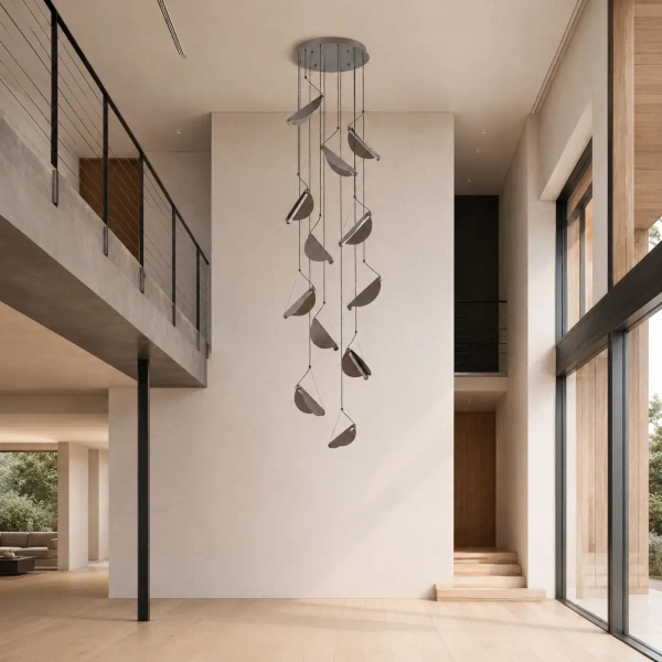 Metalowa lampa wisząca Nami ST-3602A-12 szara kaskada 12xLED 3000K 340cm
