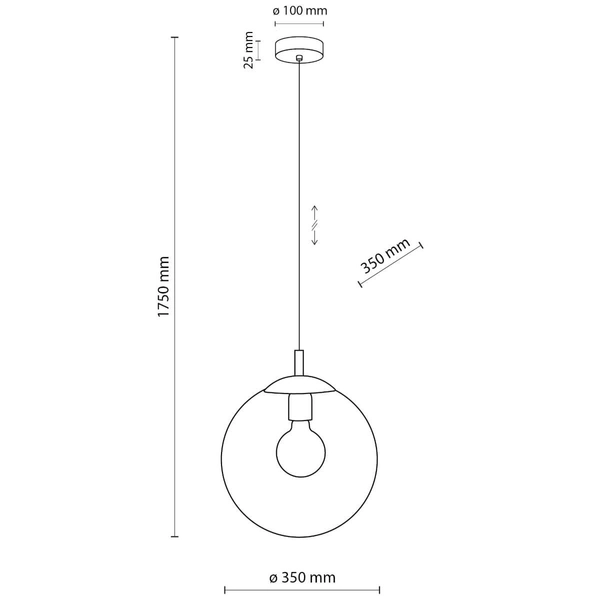 Lampa wisząca Esme 3268 nad wyspę do kuchni przezroczysta czarna