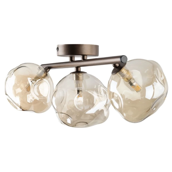 Sufitowa lampa szklana Lava Brown 11035 kule metalowy brązowy