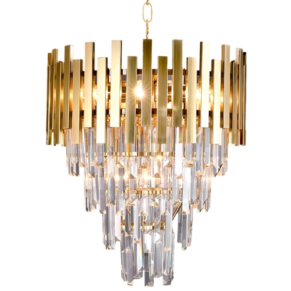 LAMPA wisząca ASPEN ML6000 Milagro glamour OPRAWA kryształowy ZWIS na łańcuchu złoty