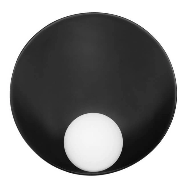 Okrągła lampa ścienna na przedpokój CARDE LE44368 kula czarny biały