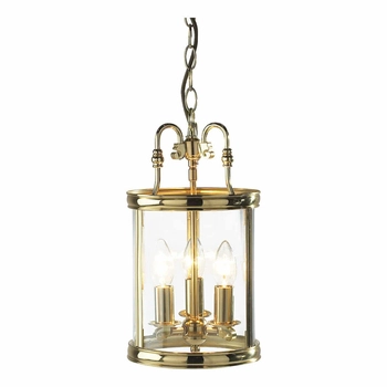 Świecznikowa lampa wisząca Lambeth LAM0340 Dar Lighting przezroczysta mosiądz