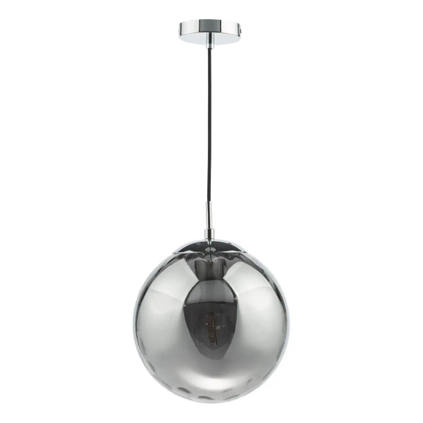 Loftowa wisząca lampa Ripple SP71-RIP8810 szklana kula chrom przydymiony