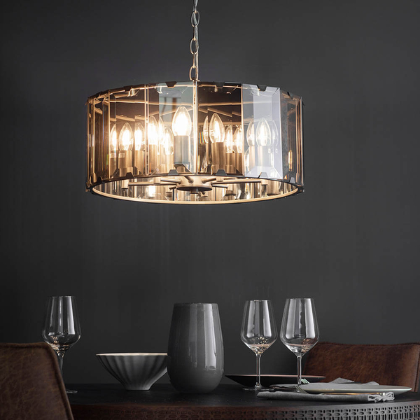 Loftowa lampa wisząca Clooney 61294 szklana nad stół przydymiony