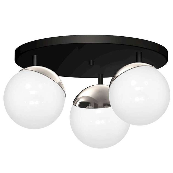 Plafon LAMPA sufitowa SFERA MLP8874 Milagro metalowa OPRAWA kule balls czarne białe chrom