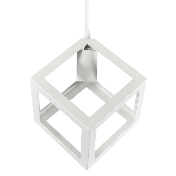 LAMPA wisząca SWEDEN 312457 Polux metalowa OPRAWA geometryczna ZWIS loftowy klatki białe