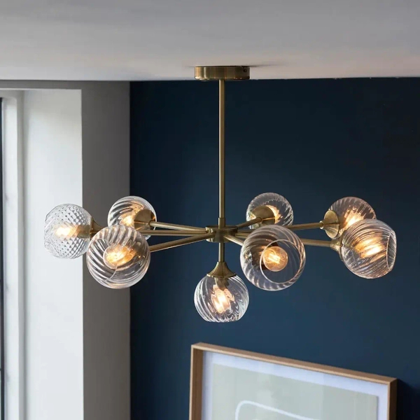 Kulista sufitowa lampa Allegra 103172 szklane kule mosiądz