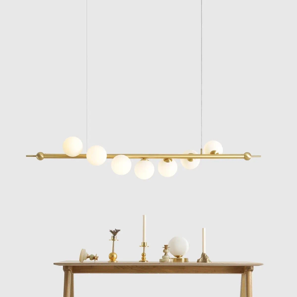 Wisząca lampa pokojowa Wave 1115T40 Aldex szklane kule mosiądz białe