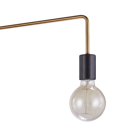 Kinkiet LAMPA ścienna MONIQ MB-BR1721402-W1-G Italux industrialna OPRAWA metalowa na wysięgniku żarówka bulb loft złota czarna