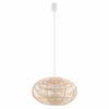 Lampa wisząca Rattan 11153 klatka cage japandi drewniana metalowa biała