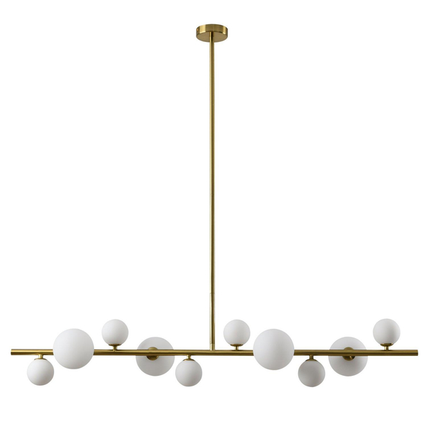 Wisząca lampa molekuły Milky drop SMP0097-10 Step na listwie kule złota