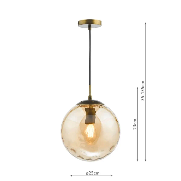 Okrągła wisząca lampa Ripple SP70-RIP8820 kula szampańska brąz
