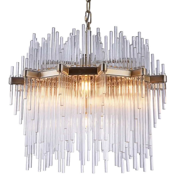 Glamour LAMPA wisząca REYKJAVIK P07097CP Cosmolight kryształowy ZWIS na łańcuchu szampański