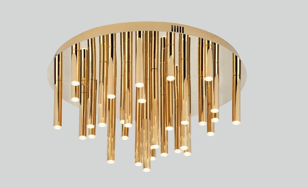 LAMPA sufitowa ORGANIC C0188D Maxlight metalowa OPRAWA sople LED 33W 3000K tuby złote