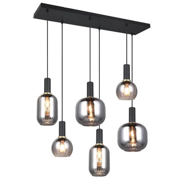 Metalowa wisząca lampa DIVA 319800632 Trio bubbles przydymiony czarny