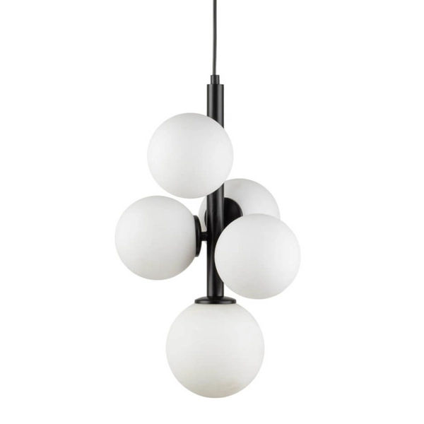 Lampa wisząca Perla 33488 Sigma molekuła metalowa szklana czarna biała