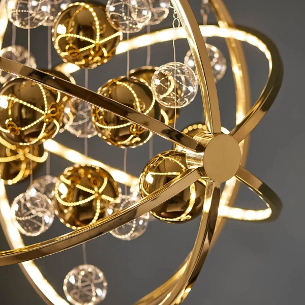 Wisząca lampa Muni 102608 LED 8,53W 3000K balls kule złoty przezroczysty