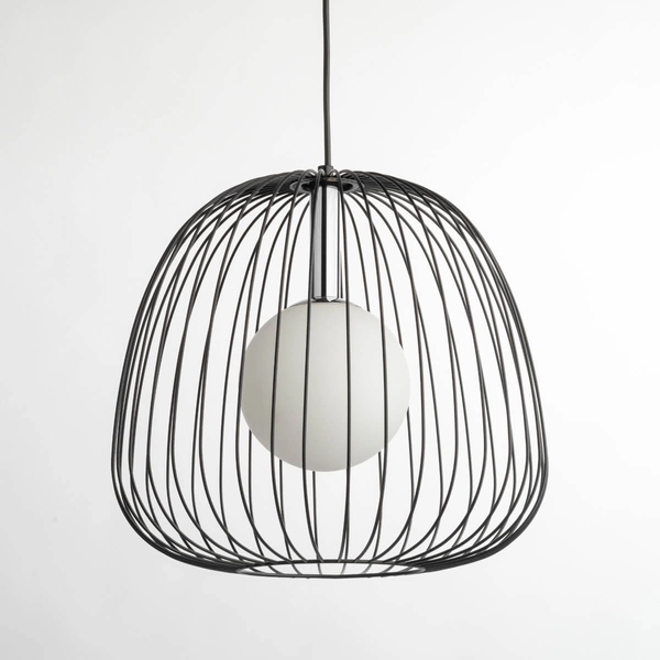 Sypialniana lampa zwisająca Bell 40723 Sigma druciak czarna srebrna