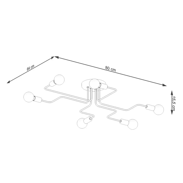 Loftowa lampa sufitowa VECTOR SL.1447 metalowa czarna
