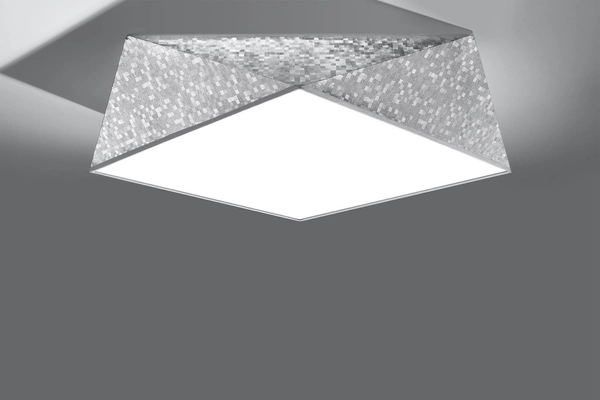 Sufitowa LAMPA plafon SL.0694 natynkowa OPRAWA geometryczna kwadratowa srebrna