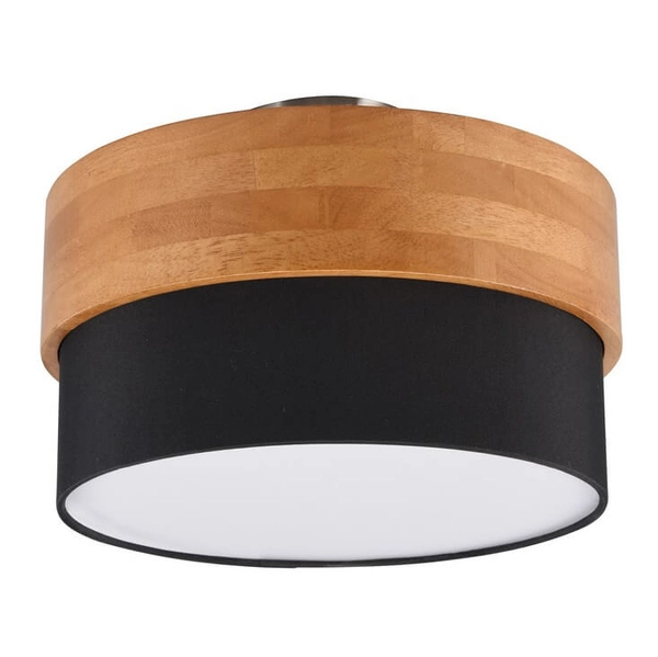 Nasufitowy plafon do jadalni SEASONS 611500202 okrągły drewniany czarny