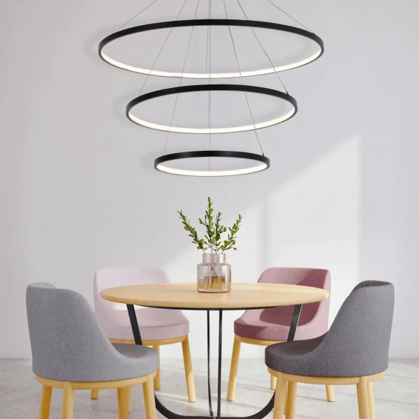 Pierścieniowa lampa wisząca LEA 330024 LED 82W 4000K ringi czarne