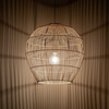 Wisząca lampa Haiti 11164 klatka kosz japandi bambusowa drewniana biała