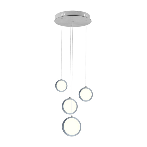 LAMPA wisząca CIRCOLO ML265 Milagro metalowa OPRAWA zwis LED 29W 4000K okręgi circles chrom