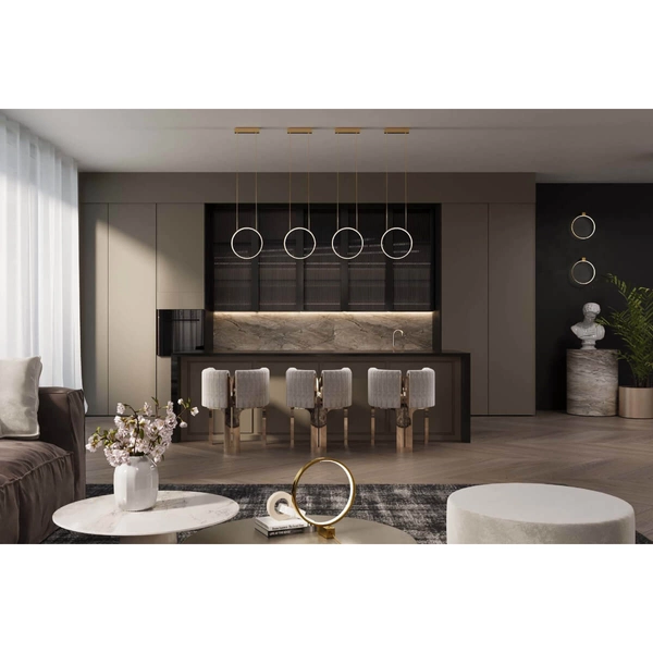 Okrągły kinkiet ścienny Agaro 4307 Shilo LED 9W 4000K metalowy pierścień czarny