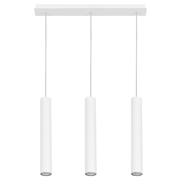 Wisząca lampa loftowa Eye 6481 metalowe tuby na listwie białe