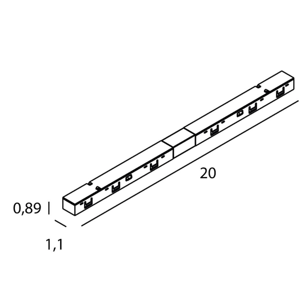 Łącznik zasilania pomiędzy szynami MAX NA0002 do systemu magnetycznego czarny