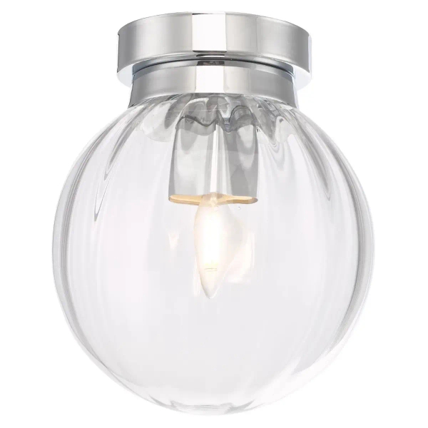 Minimalistyczny plafon Kavi KAV0150 szklany kula IP44 chrom