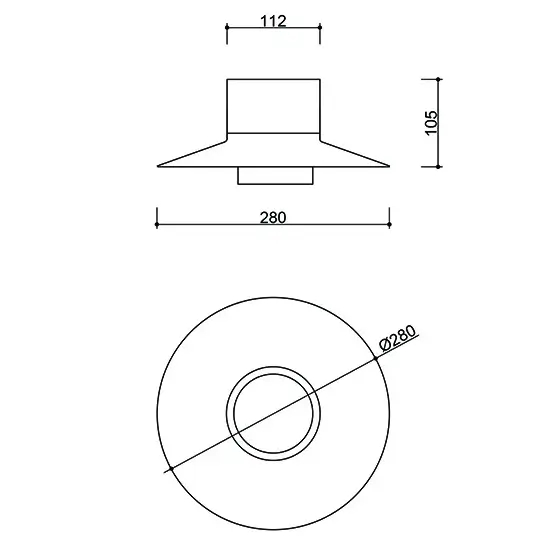 Naścienna minimalistyczna lampa Caponio CPWA112000 czerwono pomarańczowy