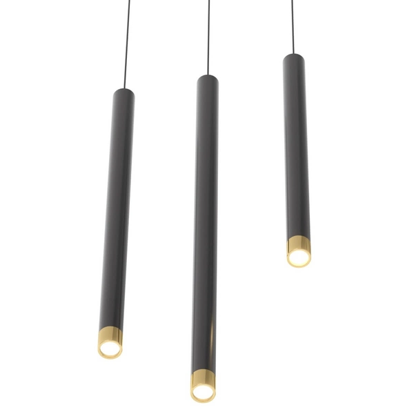 Punktowy zwis czarny Q I wisząca lampa tuba do hotelu