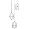Szklana lampa zwieszana Alani PND-34375-3-HBR LED 45W 3000K owalna złoty