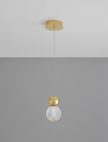 Wisząca lampa nowoczesna Ponce LED 4W 3200K balls złota crystal