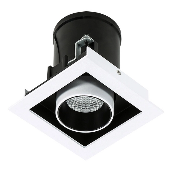 LAMPA sufitowa MERCANTA GL71171/1-2W 4000K WH+BL Italux regulowana OPRAWA LED 12W oczko wpust metalowy biały