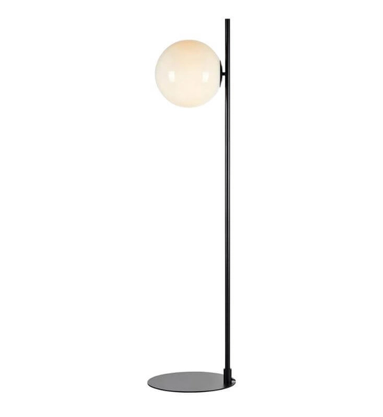 Salonowa lampa podłogowa Dione loft kula biała czarna