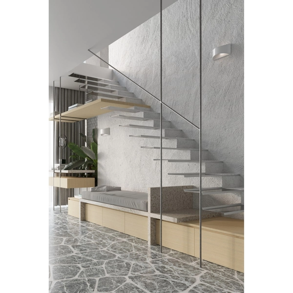 Półokrągła lampa ścienna SL.0834 ceramiczny kinkiet biały