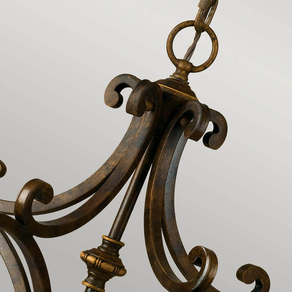 Lampa wisząca FE-DRAWING-ROOM5 klosze na łańcuchu brązowe