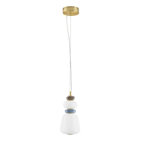 Porcelanowa lampa wisząca FELANZO LE45240 LED 12W 3000K złota niebieska