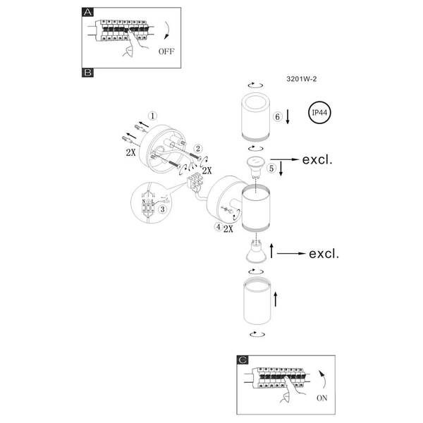 Ogrodowa LAMPA ścienna JAICY 3201W-2 Globo kinkiet zewnętrzny IP44 brązowy