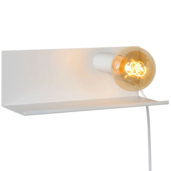 LAMPA ścienna SEBO 06218/01/31 Lucide loftowa OPRAWA metalowa półka kinkiet biały
