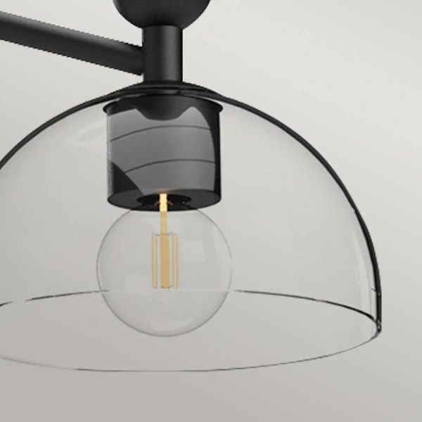 Potrójny wiszący żyrandol Jude ALM-JUDE3-MB-CL szklany czarny