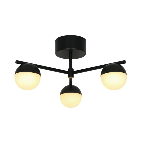 Szklana lampa wisząca kule Contina 2512096003 potrójna czarny