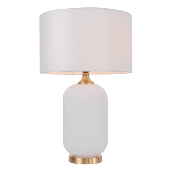 Lampka nocna do sypialni Tamiza LP-1515/1T big white z abażurem biała złota