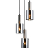 Wisząca LAMPA loftowa SARDO PND-5581-3A-SC+SG Italux szklana OPRAWA skandynawski ZWIS tuby kaskada nikiel przydymiona
