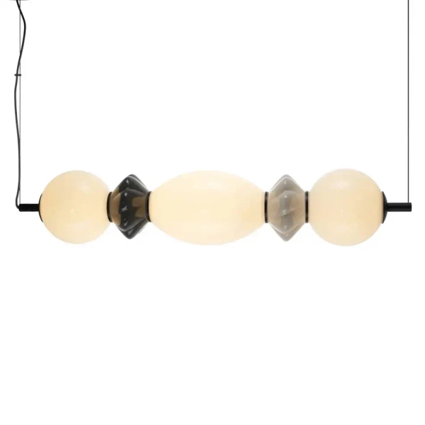 Designerski żyrandol Balos PND-94921-3A-BK LED 14W 3000K szary czarny